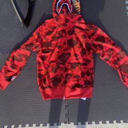 Bape Red Camo Shark hoodie