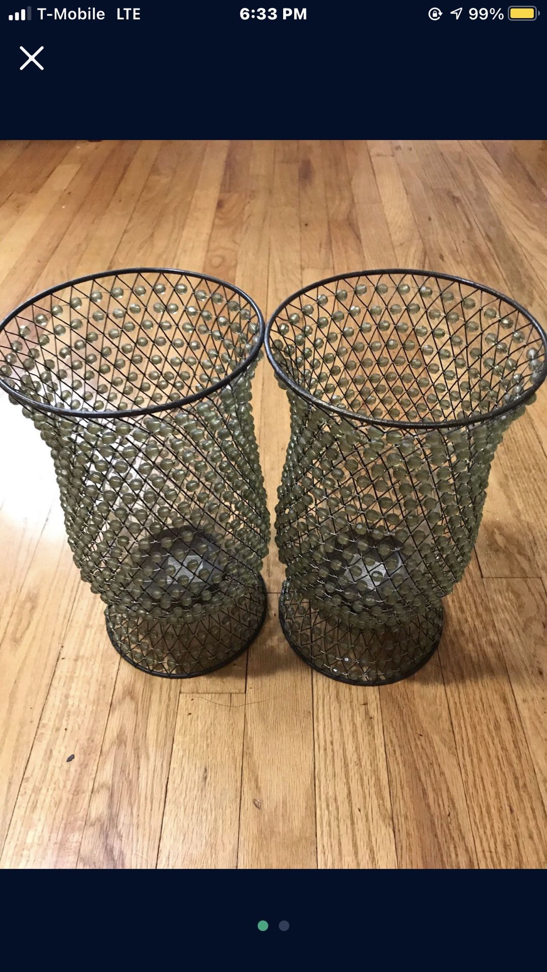 WILLIAM SONOMA Elegant Beads Candle Holder