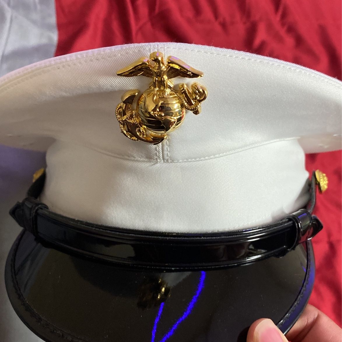 usmc dress blues hat Marine Corps Dress Cap with Eagle Anchor Device