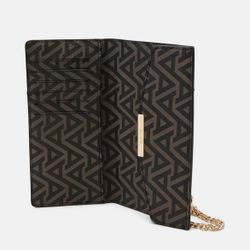ALDO Rhoendra Monogram Handbag Attachment Wallet BLACK&GOLD with Gold Hardware Upgrade your look by adding this beautiful classy leather wallet attach