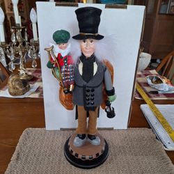 KIRK ADLER Scrooge and Tiny Tim Christmas Nutcracker Figure