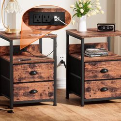 Bedside Table With In Built Charger