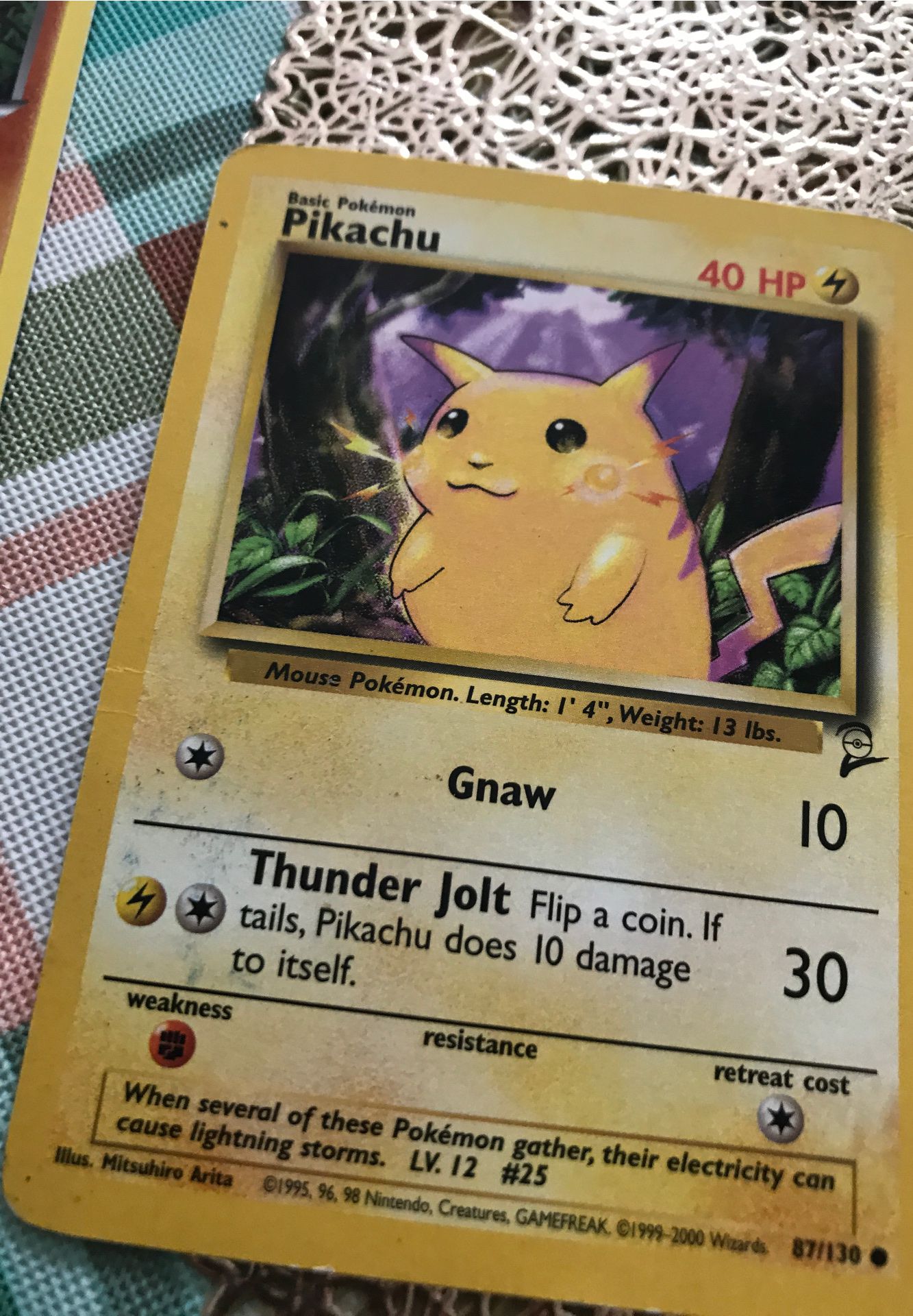 1999 original pikachu pokemon card