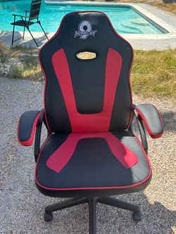 Ninecer Ergonomic Gaming Chair Office Desk Swivel Leather Black and Red High Back Chair