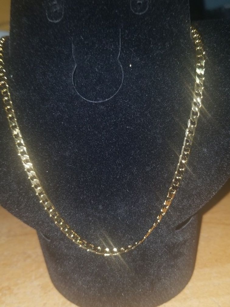 22 Inch Cuban Link Chain 2mm Gold Plated