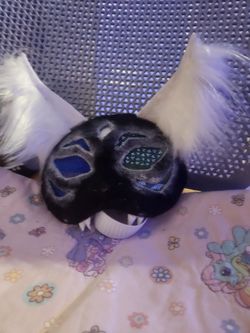 Black and white therian mask