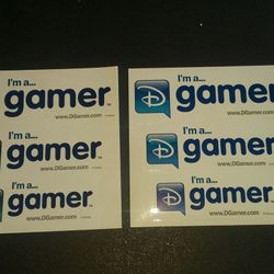 New Sealed (2) Gamer Stickers, Total Of (6) Disney Logo's