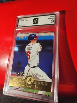 1995 Pinnacle Select #173 CHIPPER JONES HOF 'SELECT ROOKIE' RC EJE 8 NM-MT