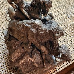 Buffalo hunt 1975 original sculpture