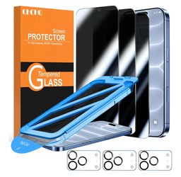 QHOHQ for iPhone 18 Pro Privacy Screen Protector, 9H+ Tempered Glass, 3+3P Anti Spy, with Camera Lens Protector, Auto-Align Bubble Free Installation, 