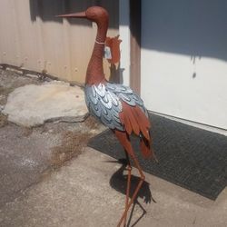 Brand new Designer Bird Crane Metal Yard Status Very Detailed Masterpiece