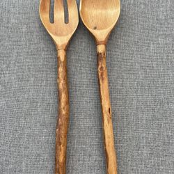 Beautiful, Set Hand Carved Salad, Serving Set