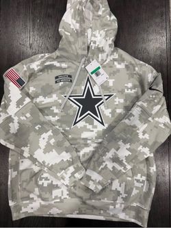 New Men's Dallas Cowboys Nike Arctic Camo 2024 Salute to Service Club Fleece Hoodie Style 02GC-0A9A-A29-QXA Sizes Medium, Large, XL, 2XL