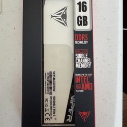 Patriot Viper Elite 5 16GB 288-Pin PC RAM DDR5 6000 CL30 Desktop Memory- White