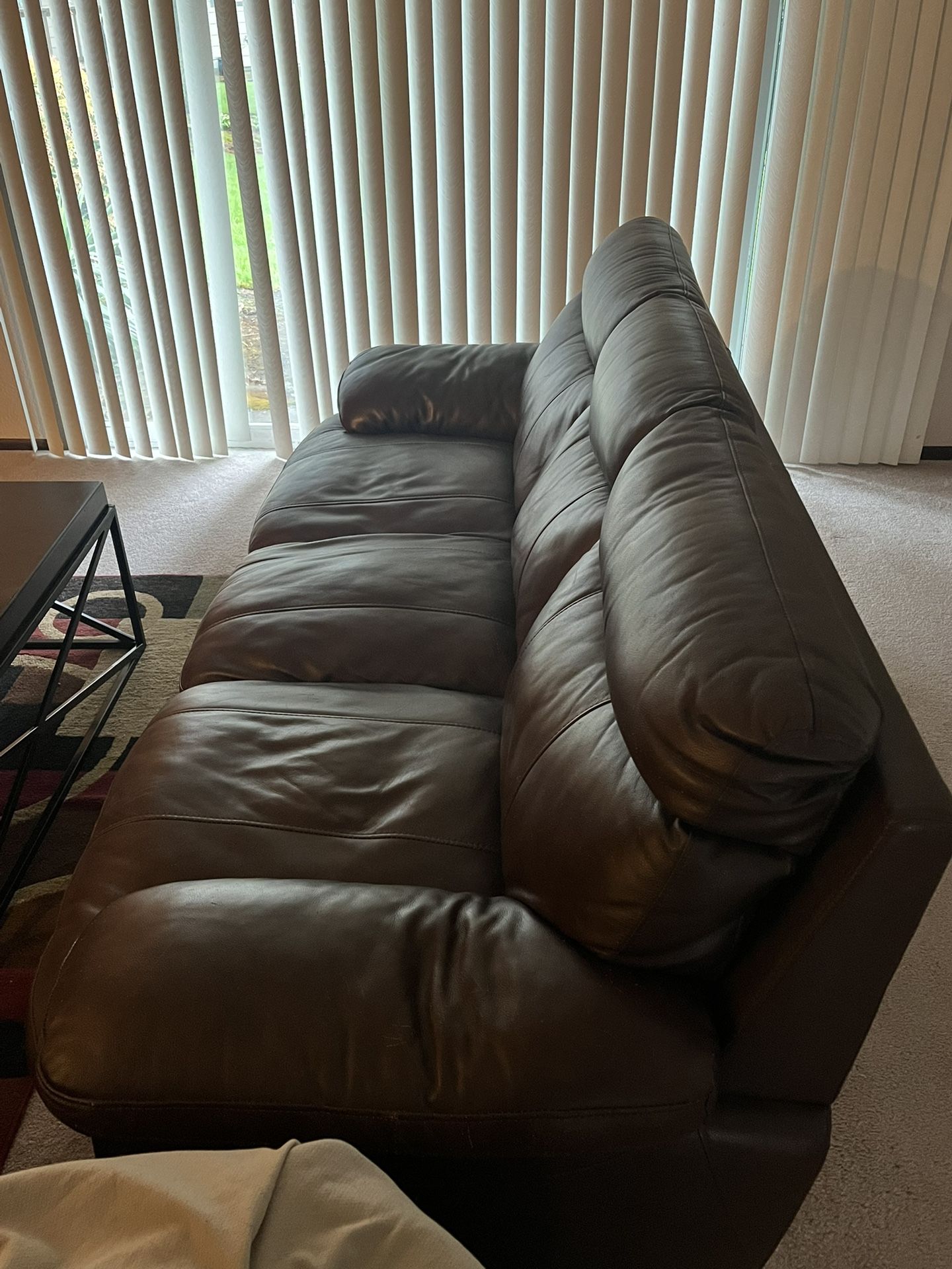 Brown Leather Couch/loveseat