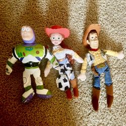 Disney Pixar Toy Story Plush Set with Plastic Faces Approx 20” Long All Included 