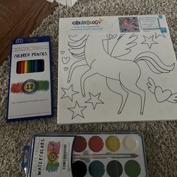 Creatology Water Color Paint Set And Colored Pencils 