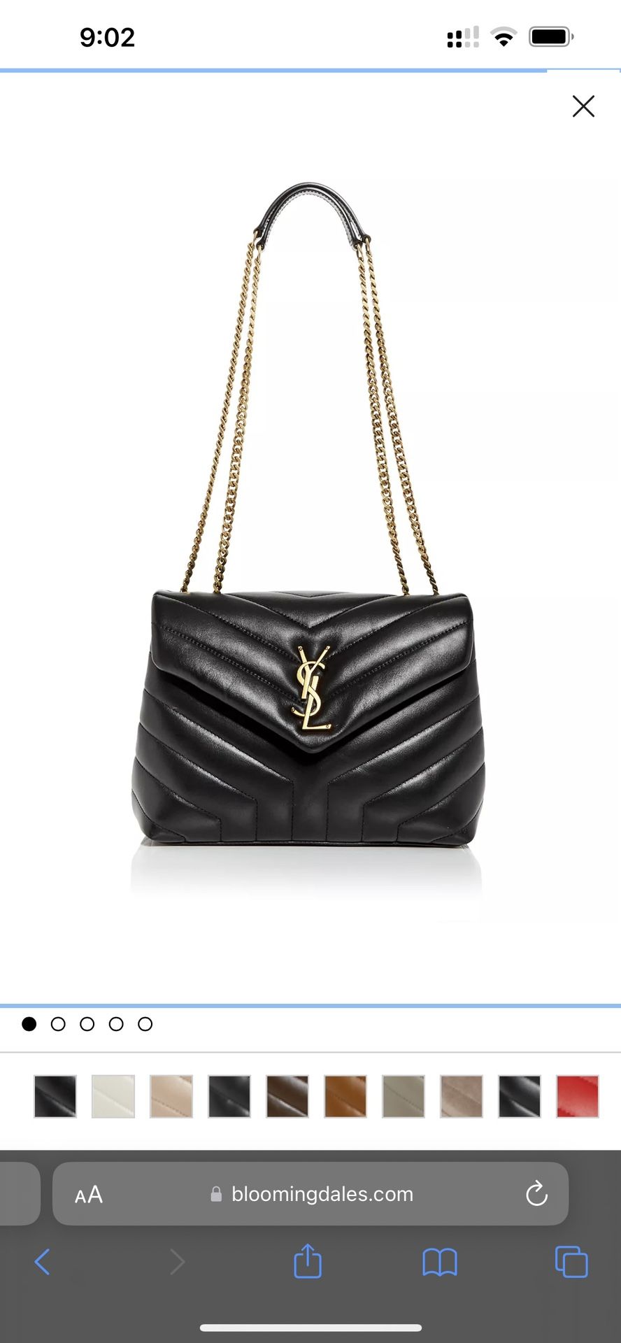 YSL Loulou Small Black/Gold Quilted Leather Bag