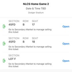 Dodgers NLCS Home Game 2 Field Level Tickets