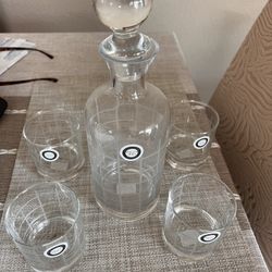 Glass Whiskey Decanter Set-NEW