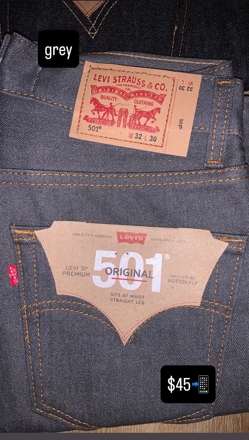 grey levis 501’s