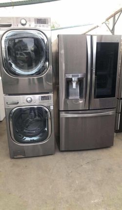 Refrigerator and washer and dryer