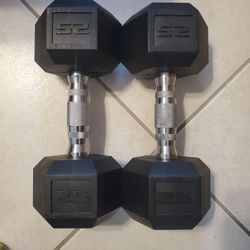A Pair Of 25lb Dumbbells
