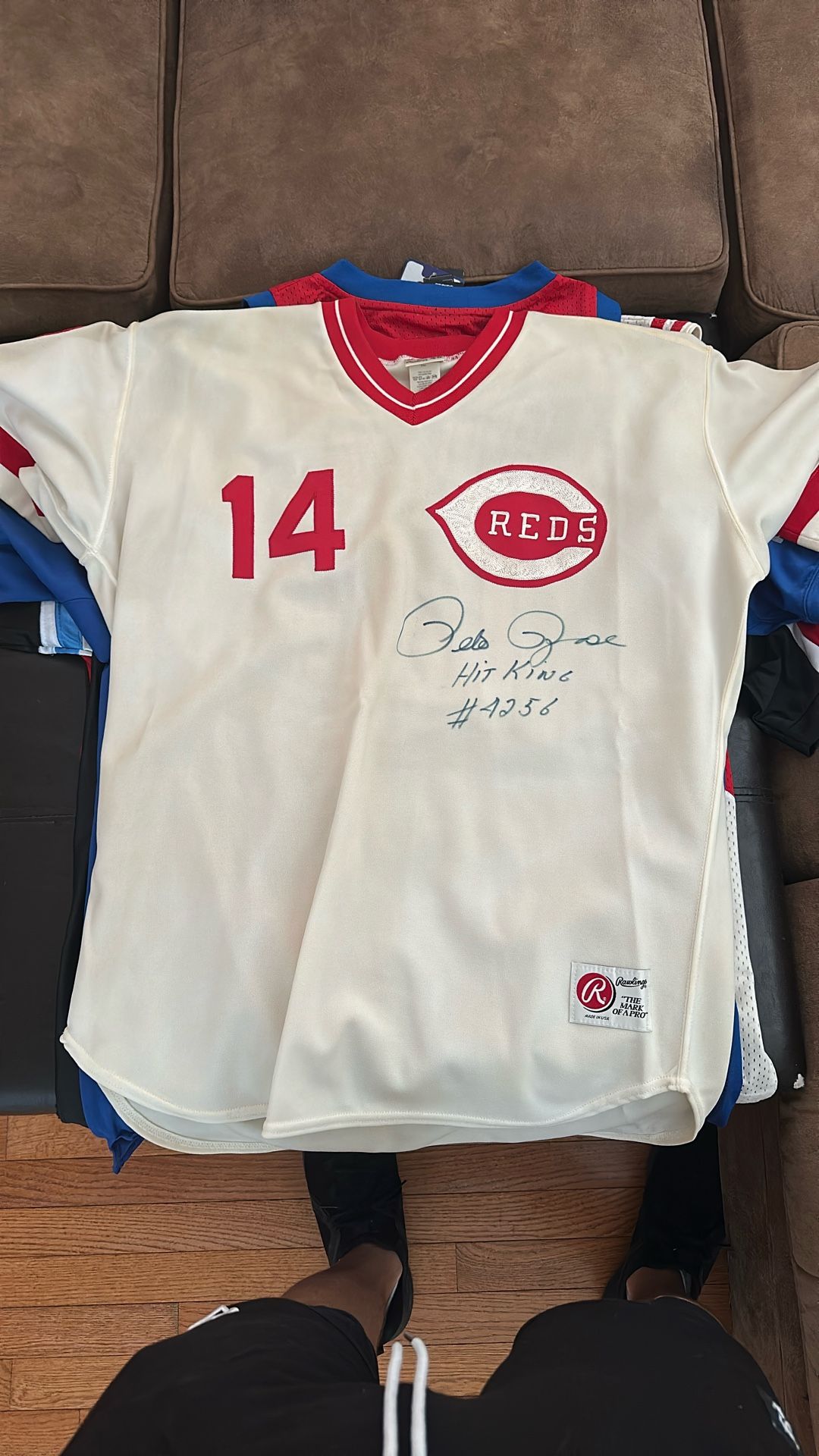 Game Worn Signed Pete Rose Jersey