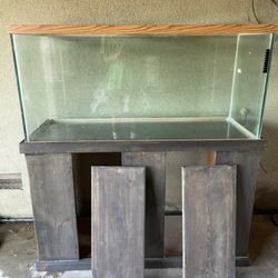 100 Gallon Fish Tank With Hand Stained Stand  