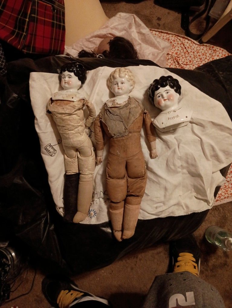 Antique Dolls Leather Body