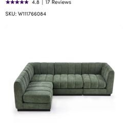 Chenille Modular Sectional L-Shaped Contemporary Sleeper