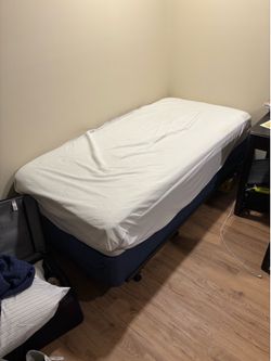 Twin bed: mattress, box spring, bed frame