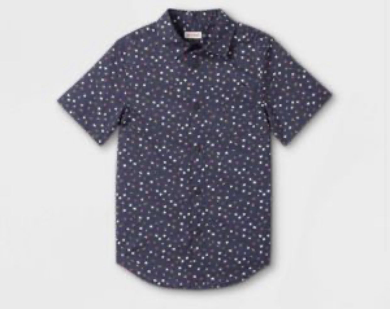 Boys' Button-Down Short Sleeve Shirt - Cat Jack Navy M 8/10