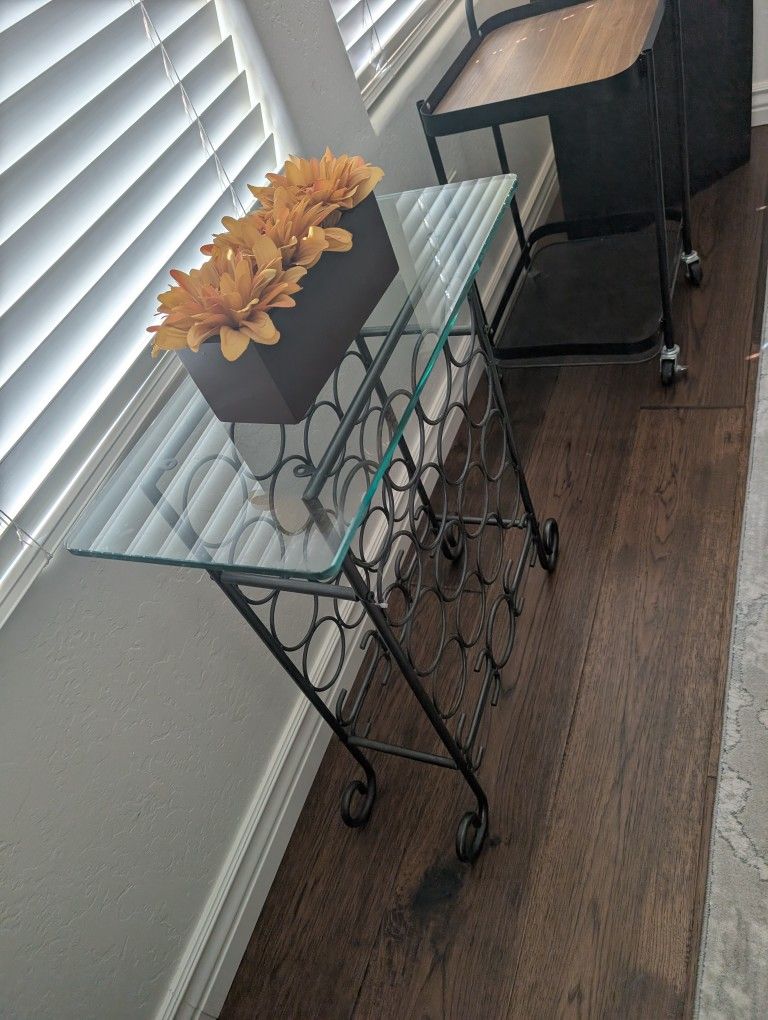 Wine Rack With Glass Top