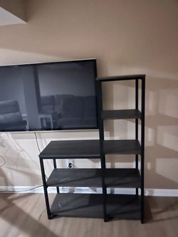 L shaped shelf black and gray