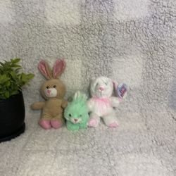 Trío Easter Bunnies For Kids, Baskets,etc 