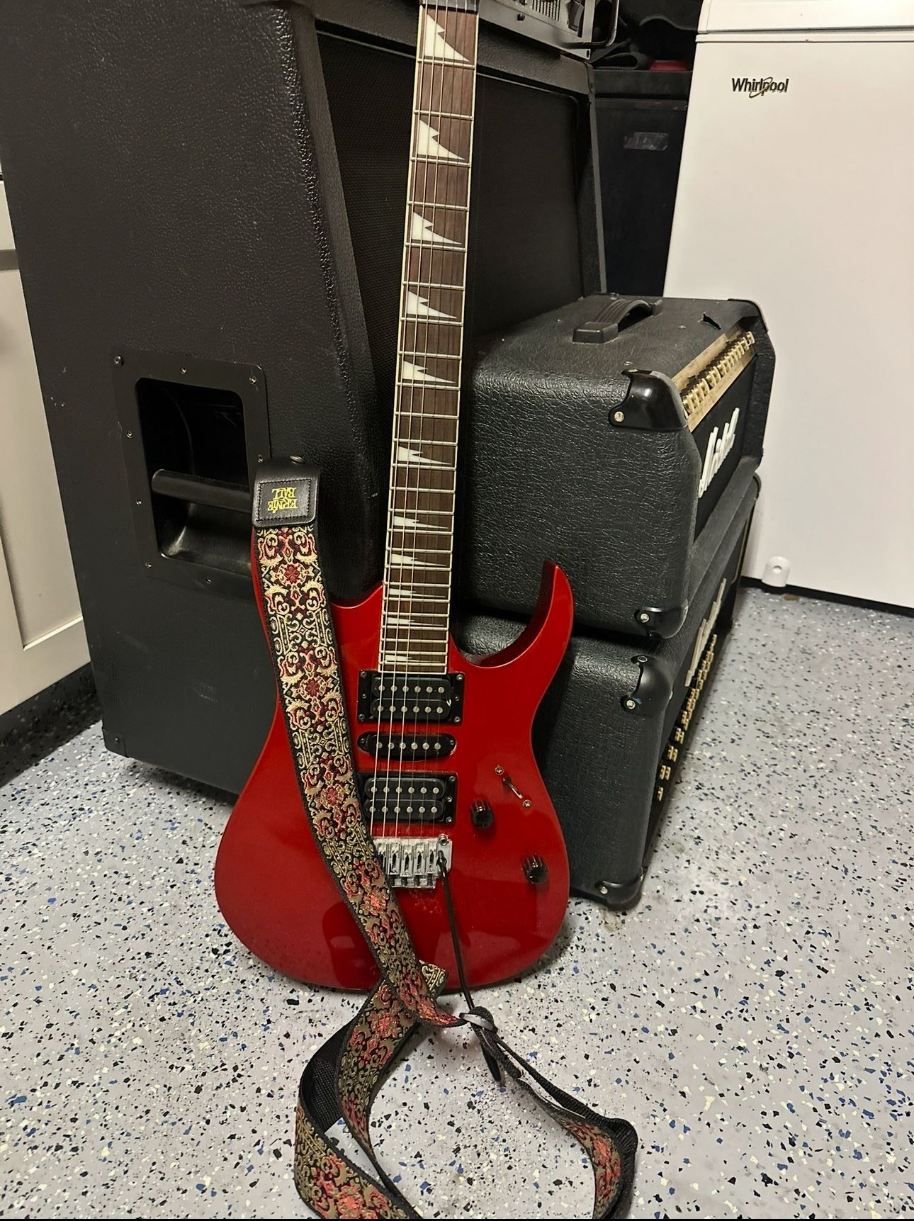 red Ibanez Guitar