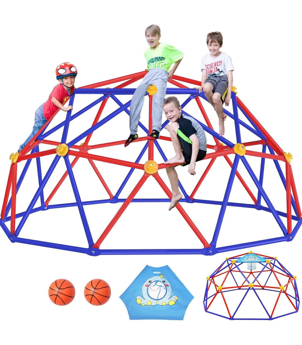 Zupapa 10FT Climbing Dome, Experience Ultimate Fun with The 2024 Upgraded Decagonal Geo Dome Climber - Supports 1000LBS Outdoor Playset and Easy Assem