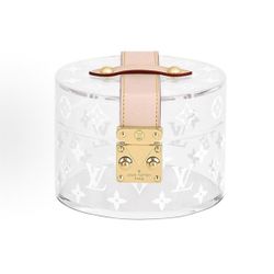 LOUIS VUITTON SCOTT, letter print, Trunk S lock emblem, acrylic, cylinder - shaped makeup bag/handbag, regular, men's style, transparent color(off35)7