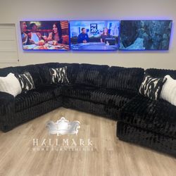 (1 LEFT) Oversized Fluffy Sectional Sofas