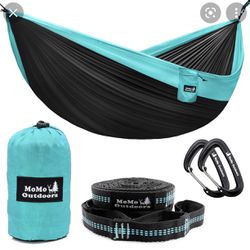 Lightweight Double Camping Hammock – Adjustable Tree Straps & Ultralight Carabiners Included – Two Person Best Portable Parachute Nylon Hammocks for H