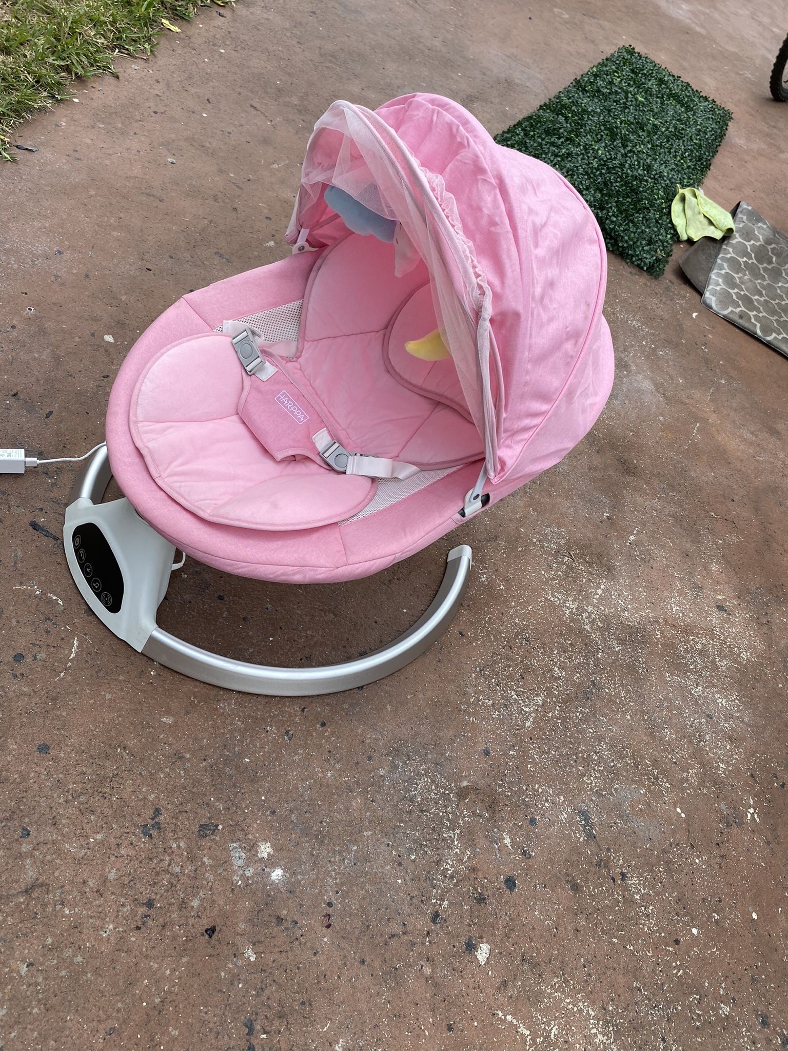 HARPPA Electric Portable Baby for Infant, Pink, Swing
