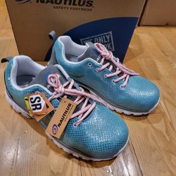 Nautilus Safety Footwear Spark Composite Safety Toe Aqua 9 D - Wide Women's 