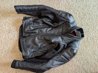 Dianese Leather Motorcycle Jacket Size 48 Black