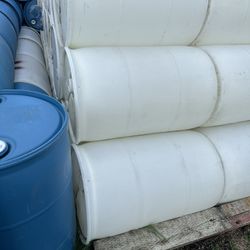 Plastic 55 Gal Barrels Good For Food $35each