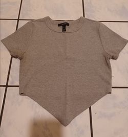 Forever 21 Gray Ribbed Crop Top
