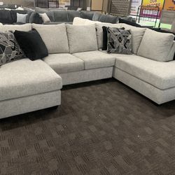 Grey Double Chaise Sectional 
