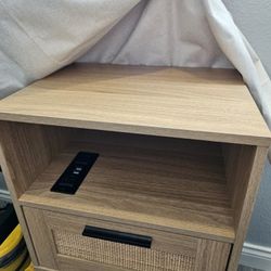 Rattan Nightstands (2) With Outlets
