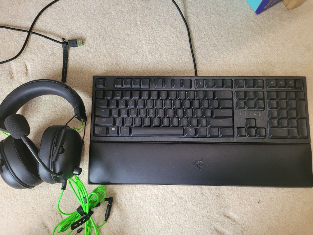 Razer keyboard and headset