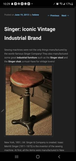 vintage 1(contact info removed) singer sewing stool